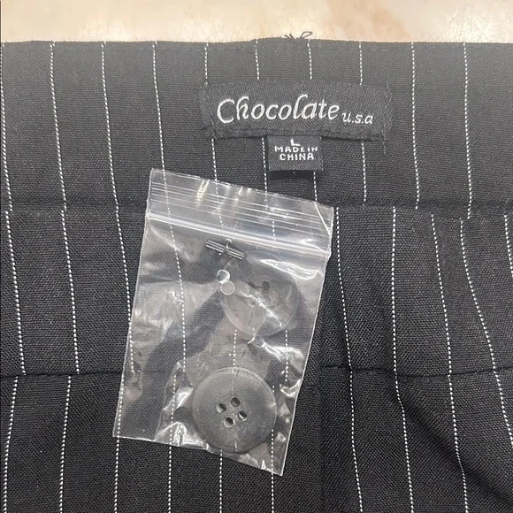 NWT Pinstripe High Waisted Trousers, Size L. - Picture 3 of 6